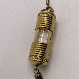 Joan Rivers Classic Gold Capsule Rhinestone Watch Necklace Works New Battery